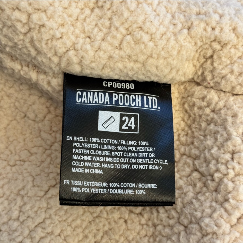 Canada Pooch Dog Sherpa Lined Jacket With Fur Lined Hood Size 24 Inches - Picture 11 of 12